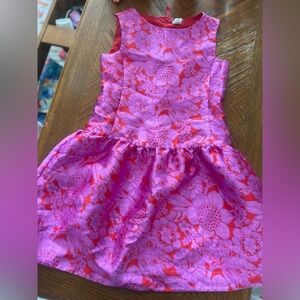 Crewcuts Pink and Red Floral Fit-and-Flare Dress